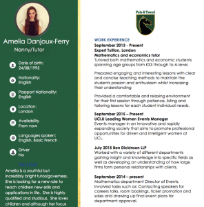 Sample CV Domestic Agency